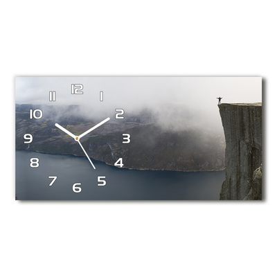 Zegar ścienny szklany cichy Norweski klif