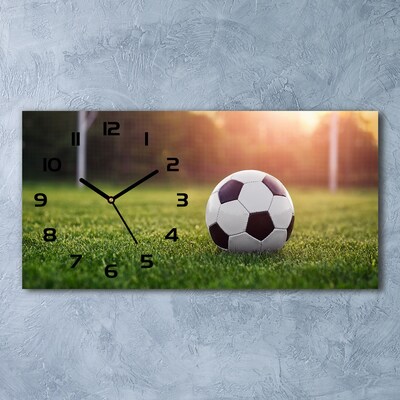 Nowoczesny zegar ścienny szklany Piłka nożna