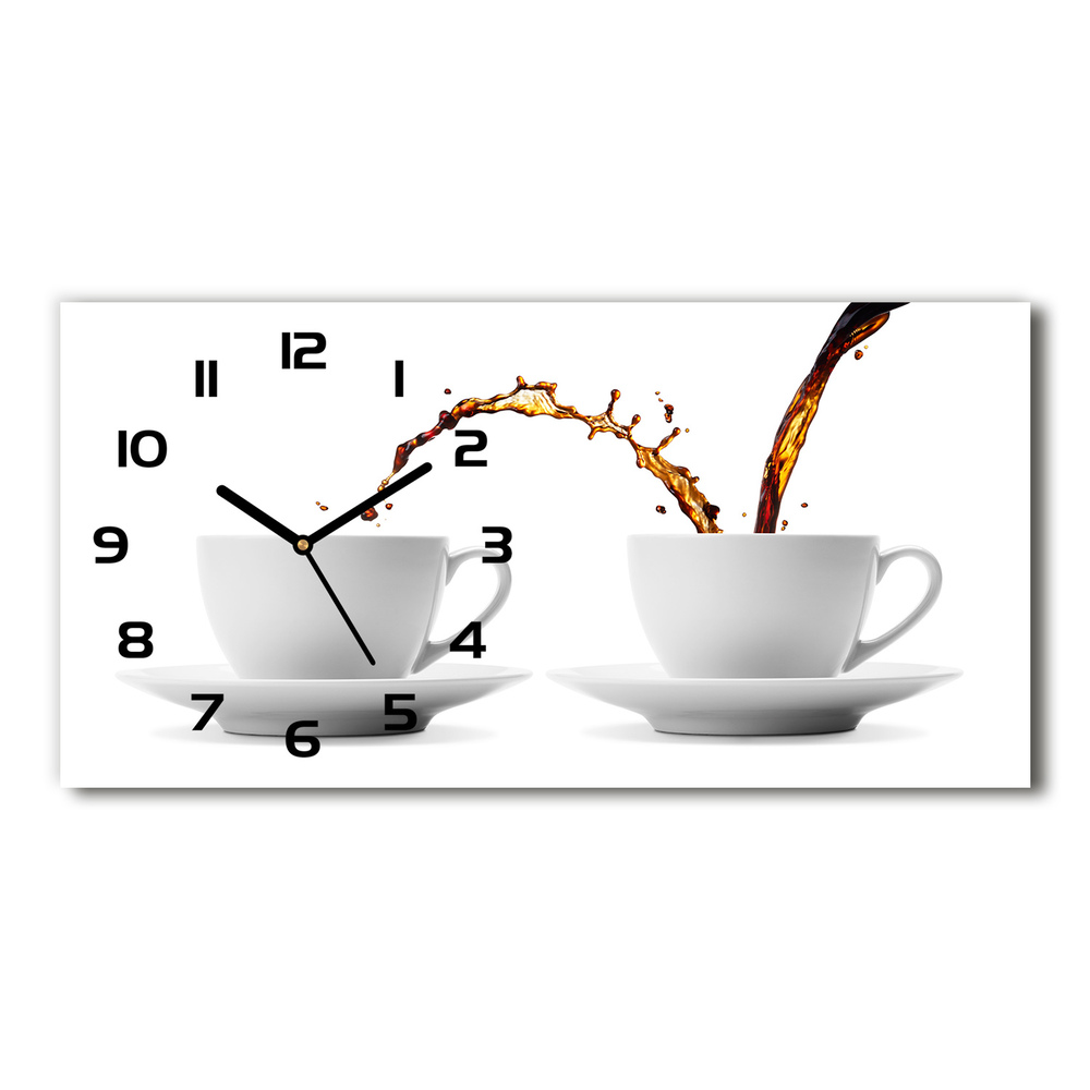 Zegar ścienny szklany Lejąca się kawa