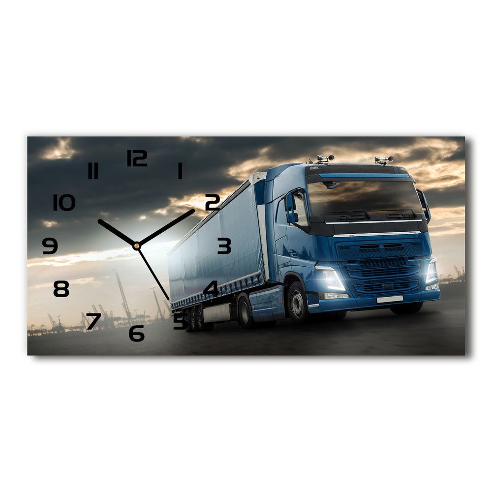 Nowoczesny zegar ścienny szklany Ciężarówka