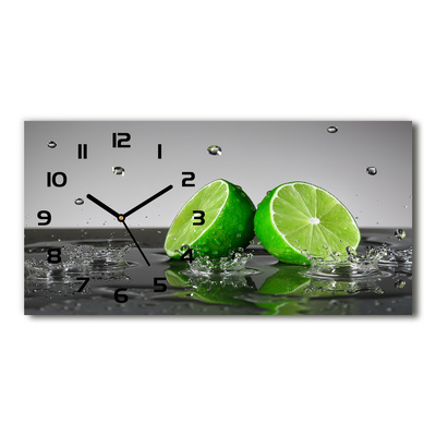 Zegar ścienny szklany Limonka w wodzie