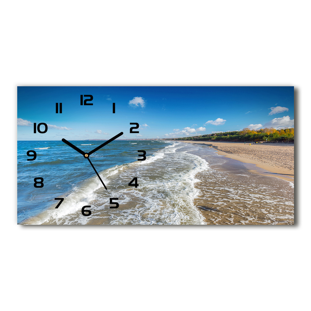 Zegar ścienny szklany Morze Bałtyckie