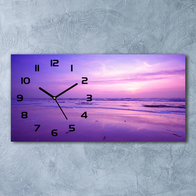 Zegar ścienny szklany Zachód słońce morze