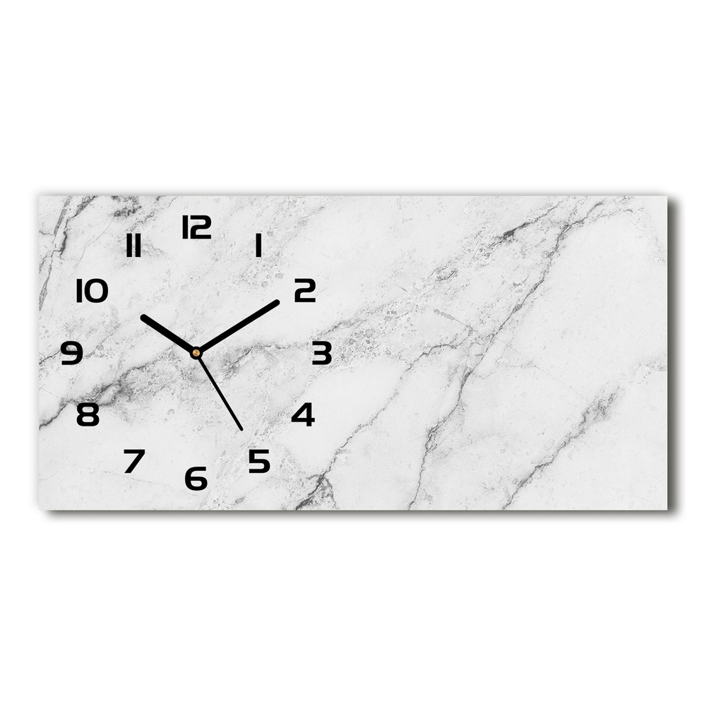 Nowoczesny zegar ścienny szklany Marmur