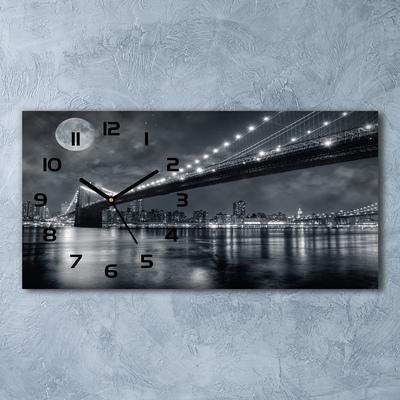 Zegar ścienny szklany Most Brookliński