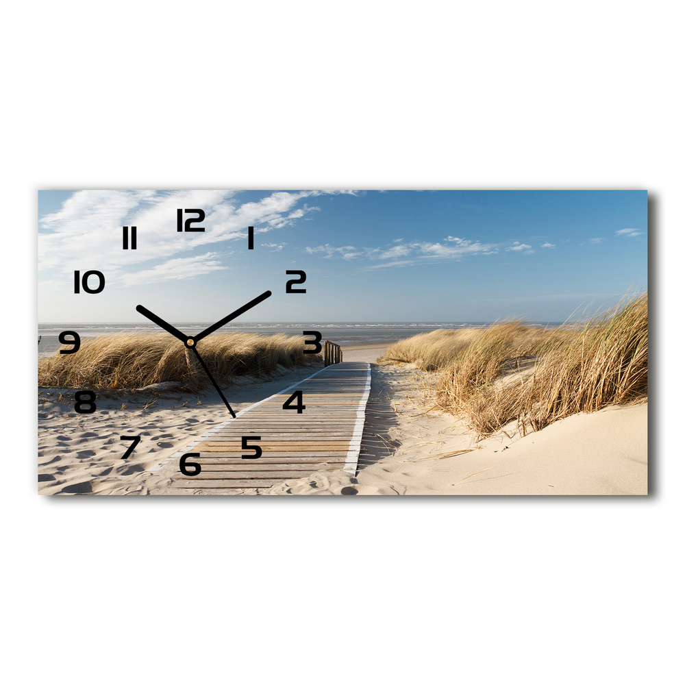 Zegar ścienny szklany Ścieżka na plaży