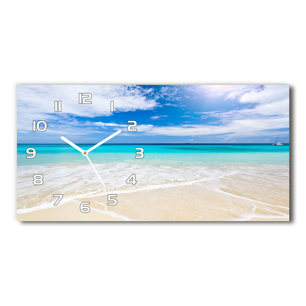Zegar ścienny szklany Tropikalna plaża