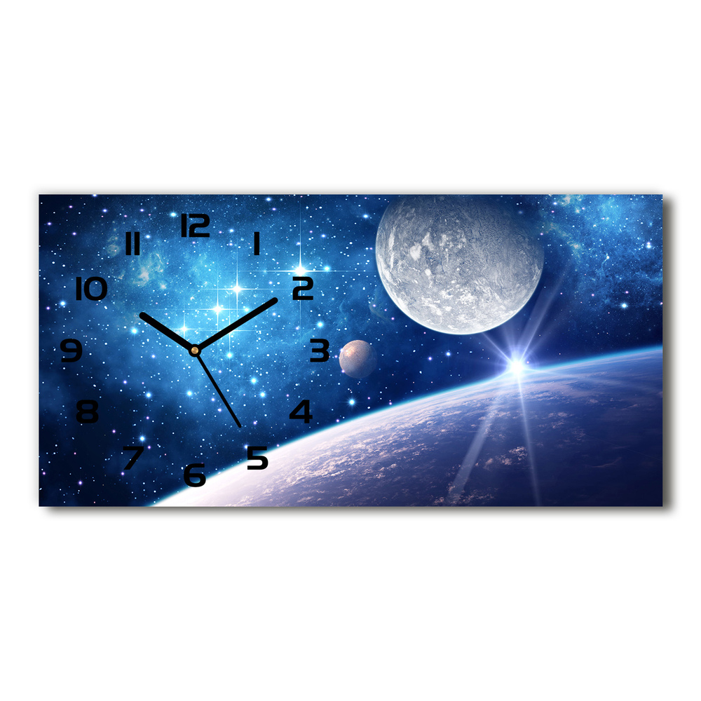 Nowoczesny zegar ścienny szklany Księżyc