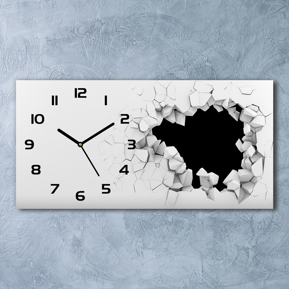 Zegar ścienny szklany Dziura w ścianie