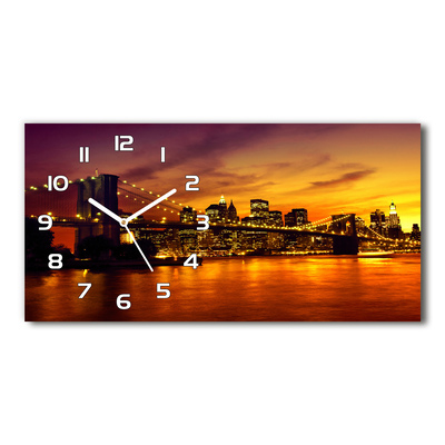 Zegar ścienny szklany Most Brookliński