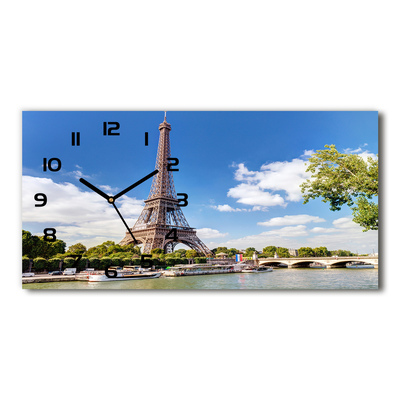 Zegar ścienny szklany Wieża Eiffla Paryż