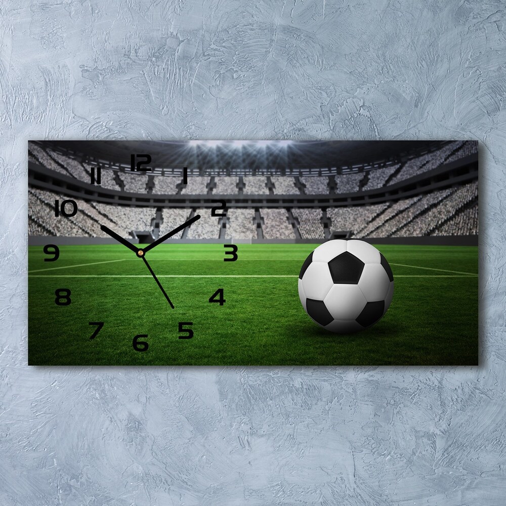 Zegar ścienny szklany Piłka na stadionie