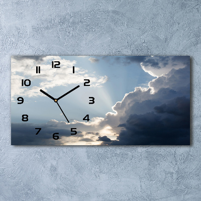 Zegar ścienny szklany Chmury na niebie