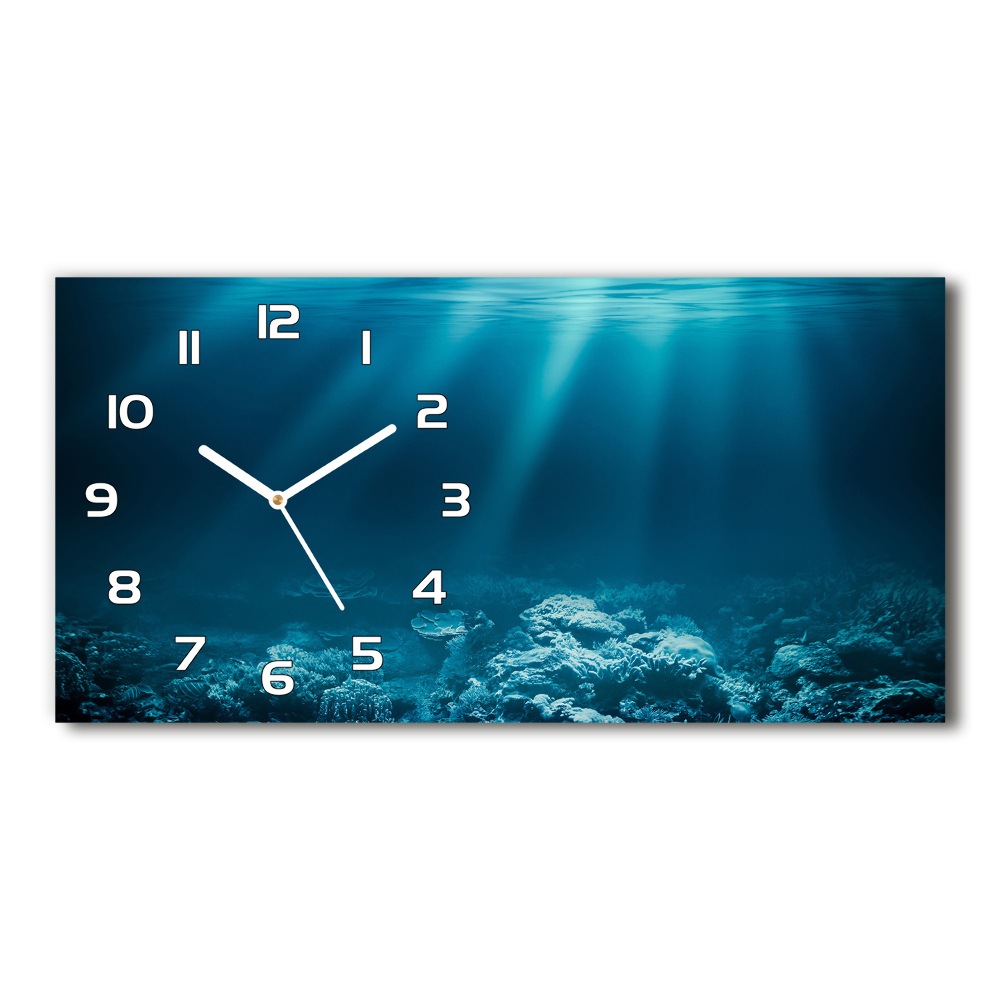 Zegar ścienny szklany cichy Podwodny świat