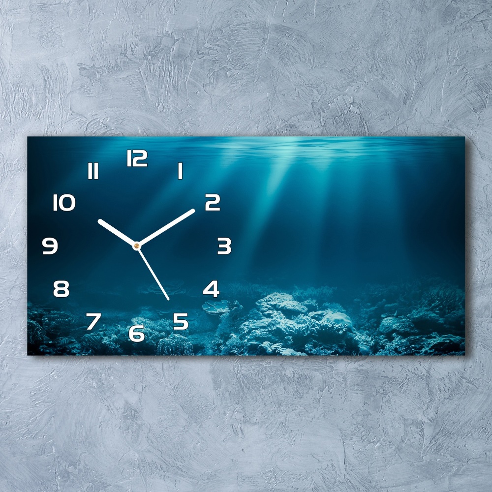 Zegar ścienny szklany cichy Podwodny świat