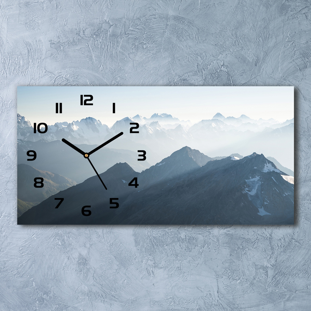Zegar ścienny szklany Górskie szczyty