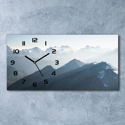 Zegar ścienny szklany Górskie szczyty