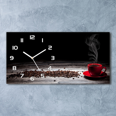 Zegar ścienny szklany Aromatyczna kawa