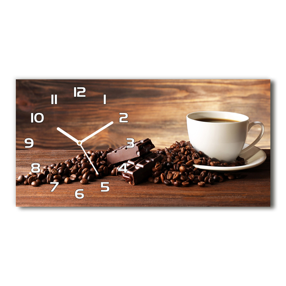 Zegar ścienny szklany Kawa i czekolada