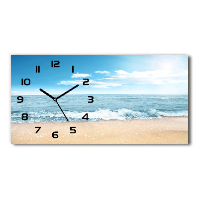 Nowoczesny zegar ścienny szklany Plaża