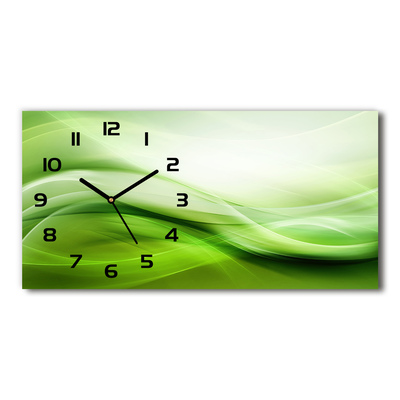 Zegar ścienny szklany Zielone fale tło