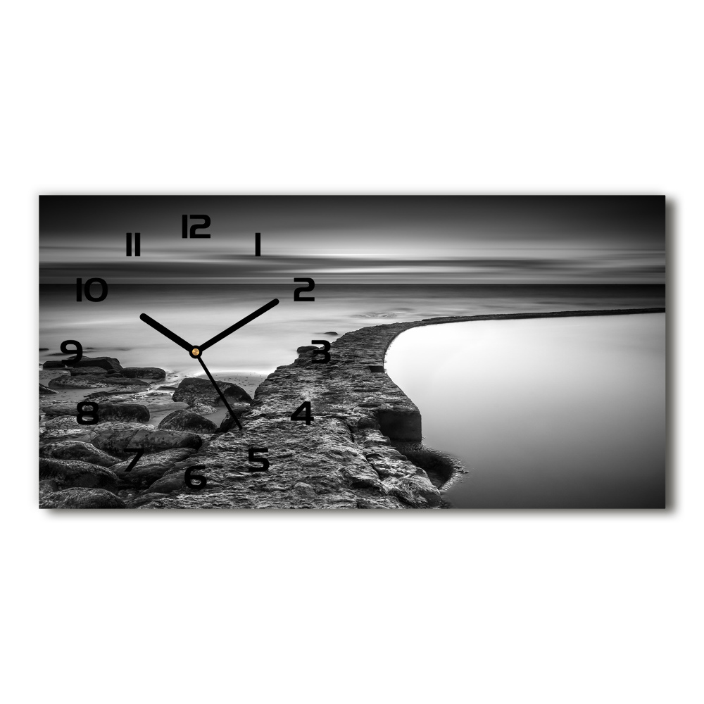 Zegar ścienny szklany Kamienista plaża