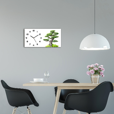 Zegar ścienny szklany cichy Drzewo bonsai