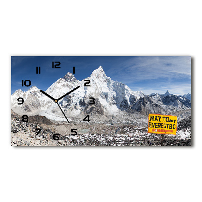 Zegar ścienny szklany cichy Góra Everest