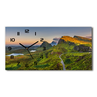 Zegar ścienny szklany Wzgórza Szkocji