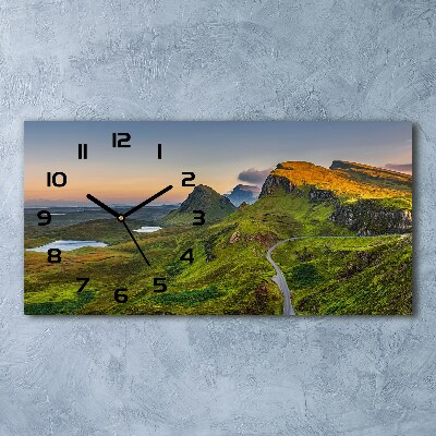 Zegar ścienny szklany Wzgórza Szkocji