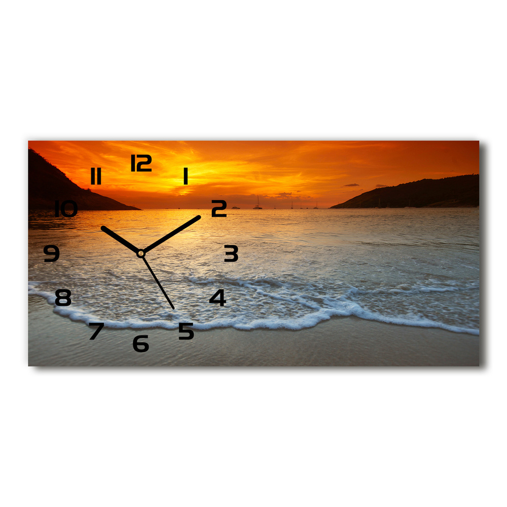 Zegar ścienny szklany Zachód słońca morze
