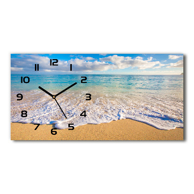 Zegar ścienny szklany cichy Hawajska plaża