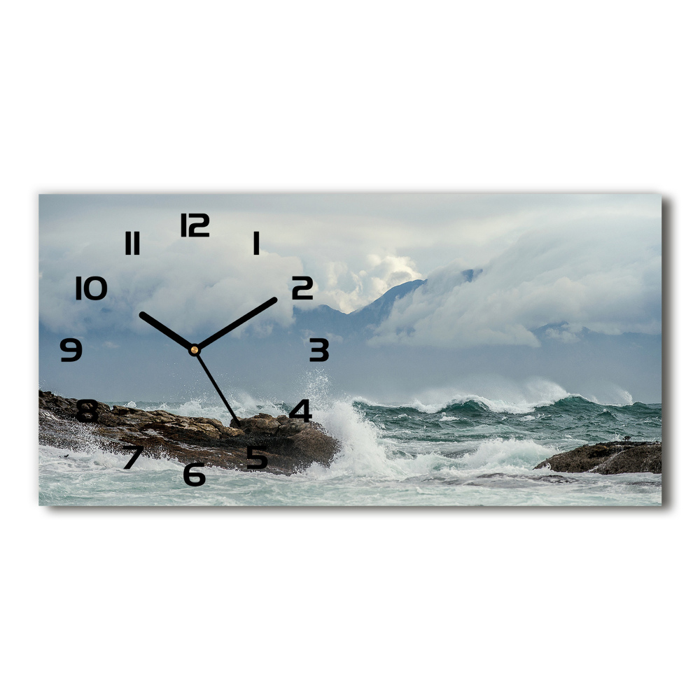 Zegar ścienny szklany Wzburzone morze