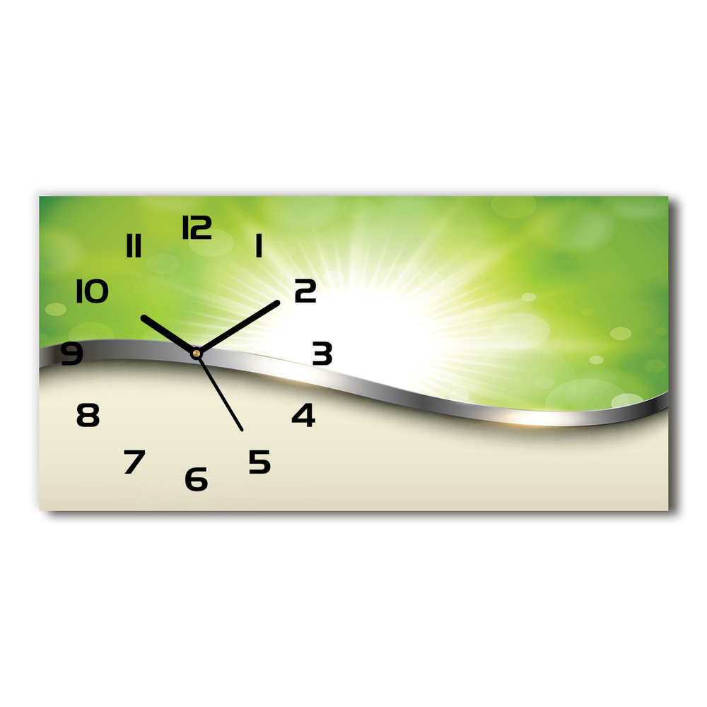 Zegar ścienny szklany Zielona abstrakcja