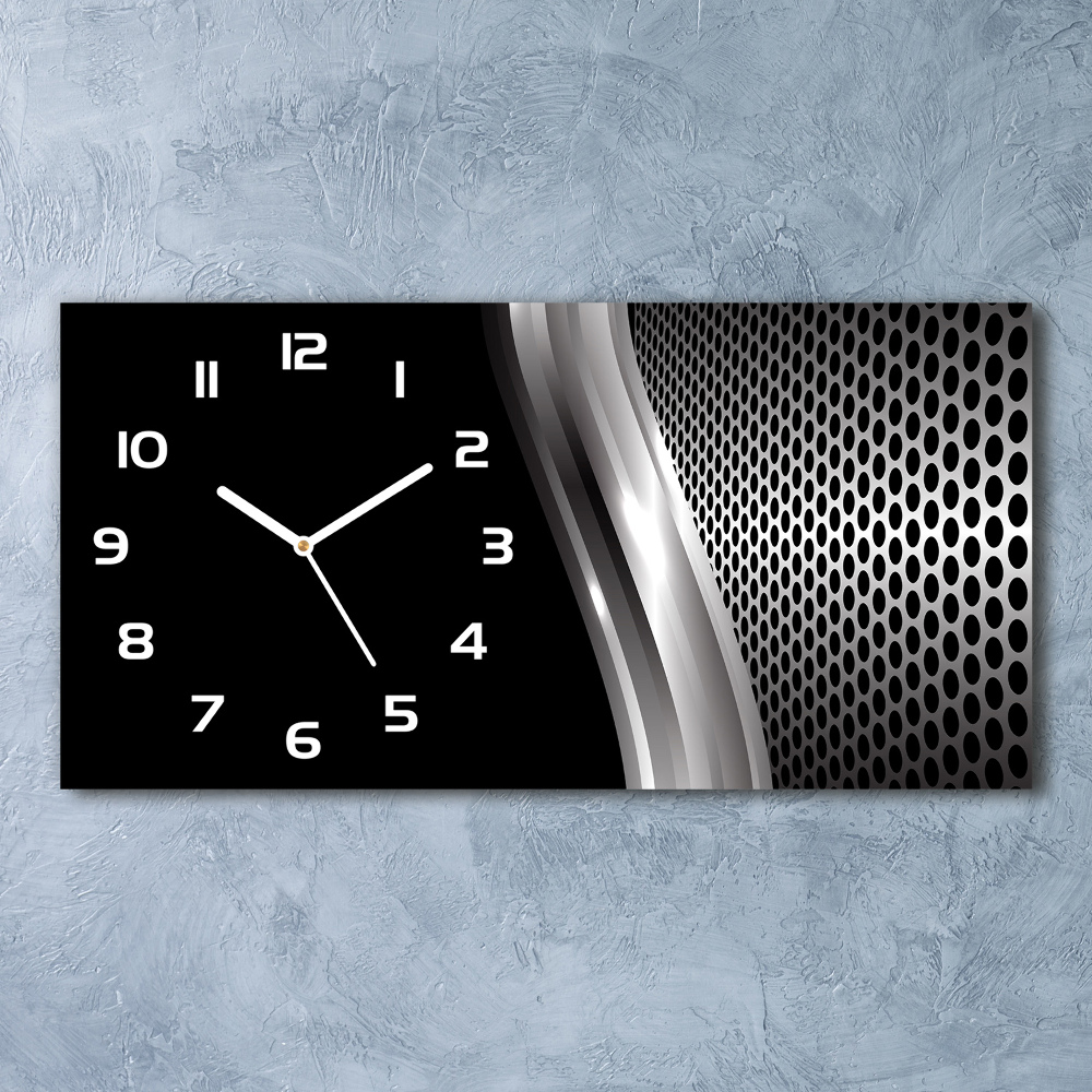 Zegar ścienny szklany Metalowa abstrakcja