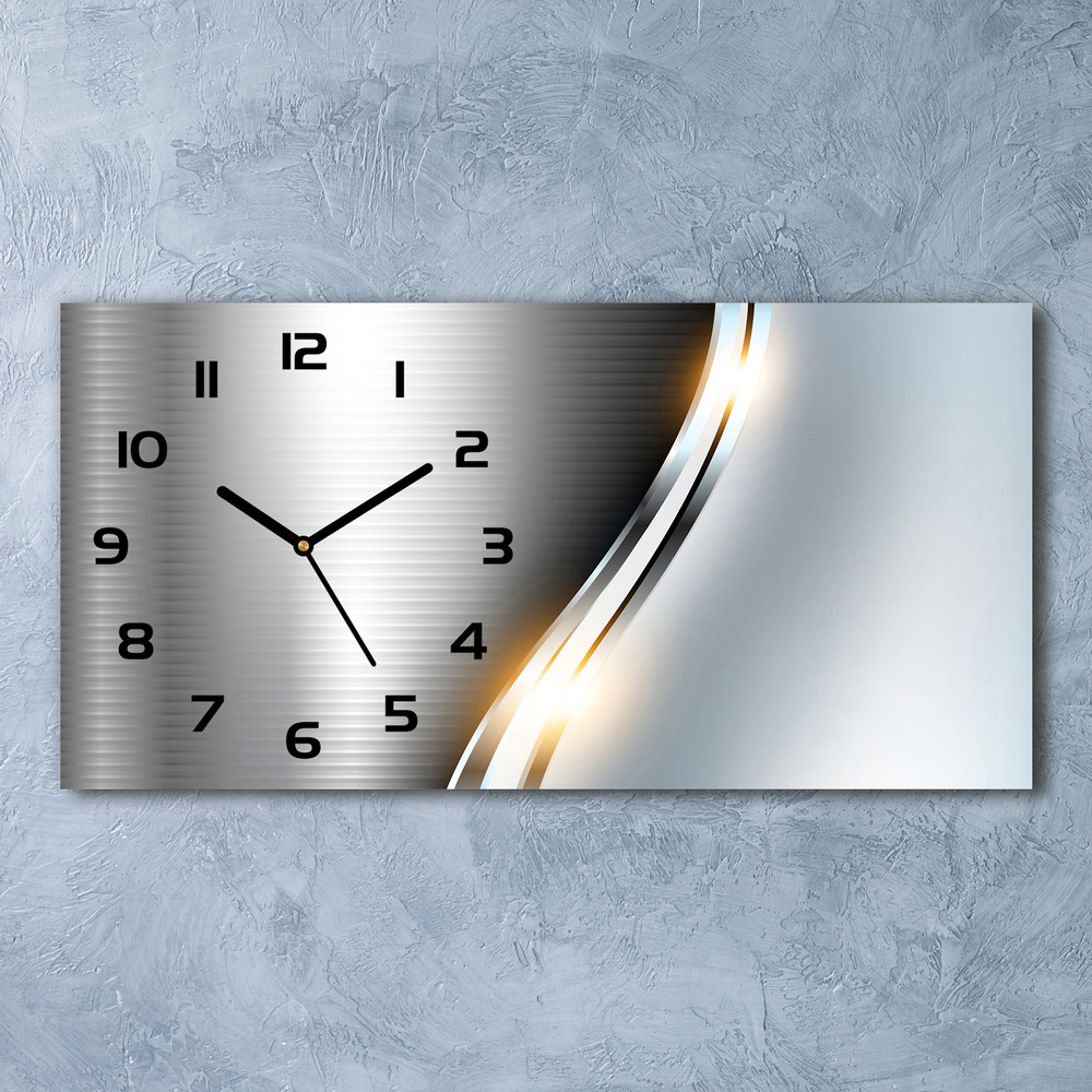 Zegar ścienny szklany Metalowa abstrakcja