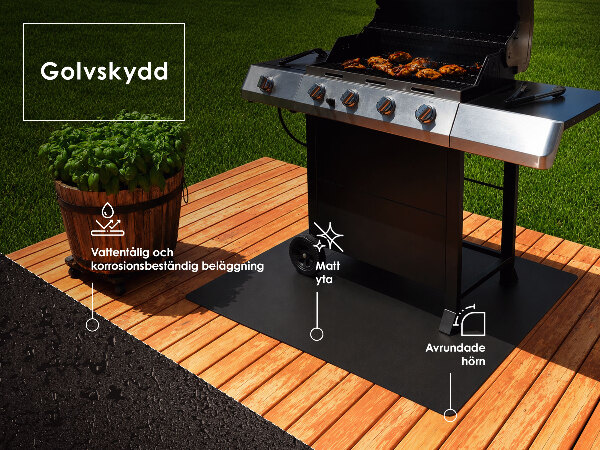 Podkładka ochronna pod grill Półowalna 80x70 cm