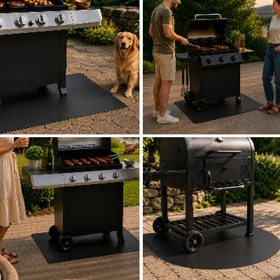 Podkładka ochronna pod grill Półowalna 80x70 cm