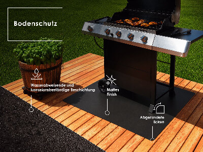 Podkładka ochronna pod grill Półowalna 80x70 cm