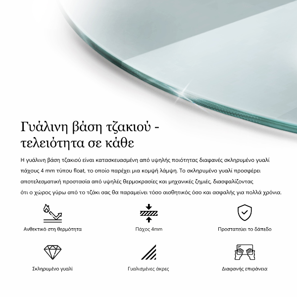 Szkło pod kominek okrągłe transparentne