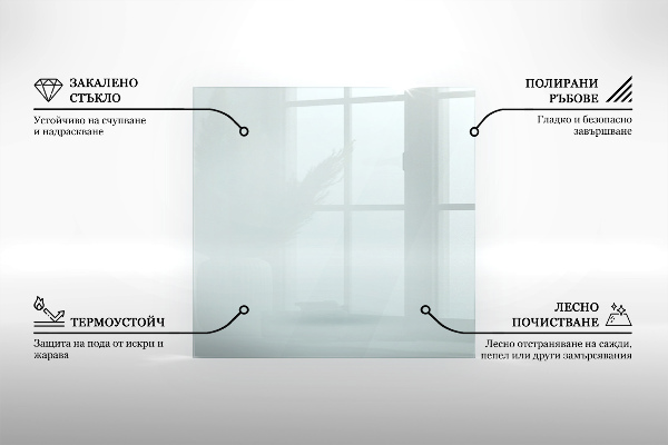 Szkło przed kominek sześciokątne transparentne