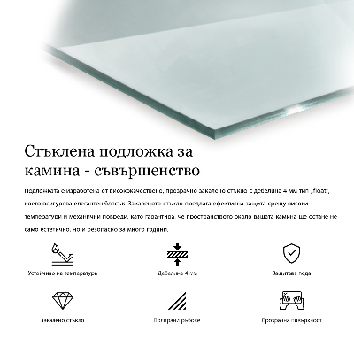 Szkło przed kominek sześciokątne transparentne