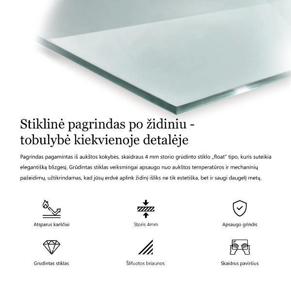 Szkło przed kominek sześciokątne transparentne