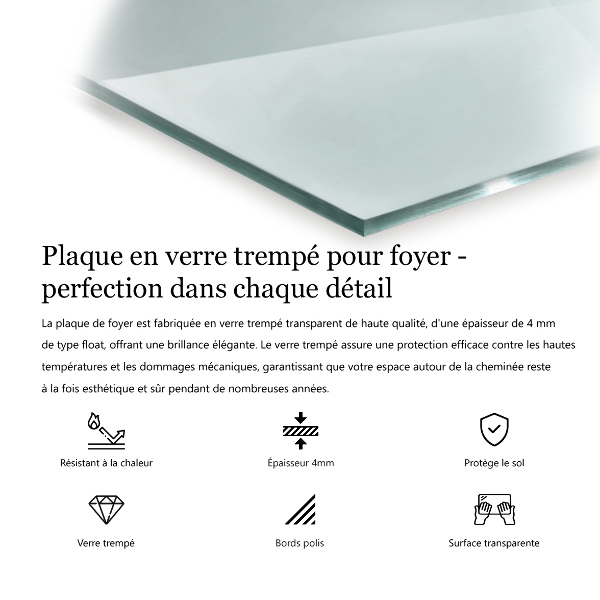 Szkło przed kominek sześciokątne transparentne