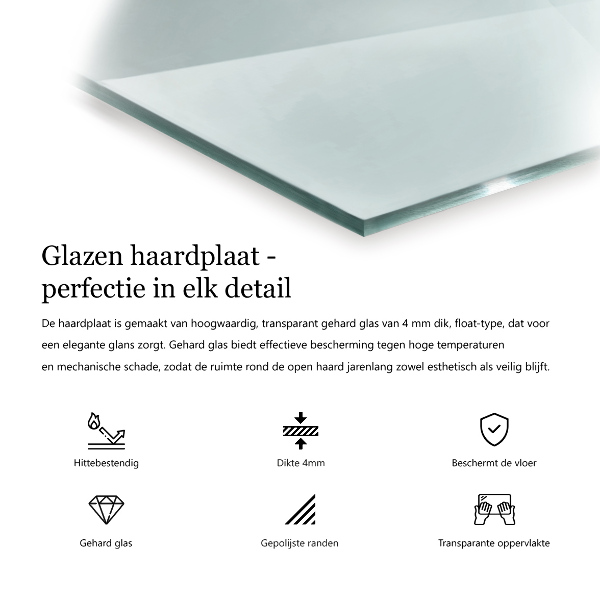 Szkło przed kominek sześciokątne transparentne