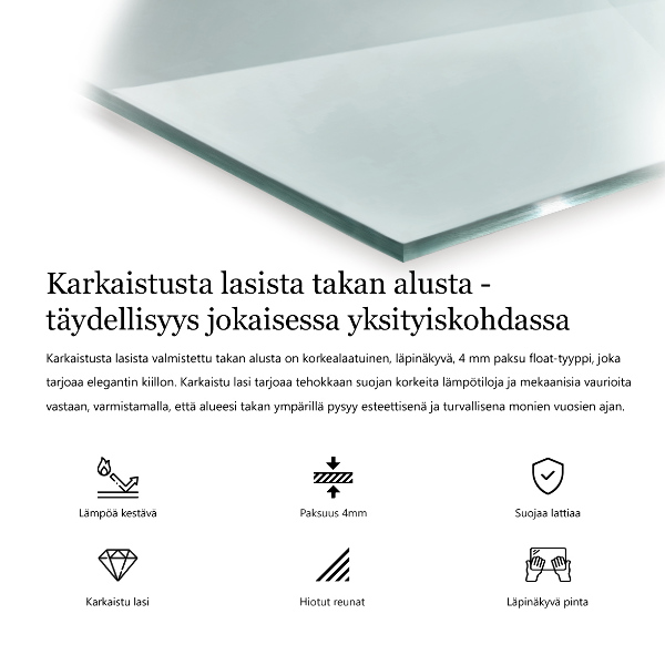 Szkło przed kominek sześciokątne transparentne