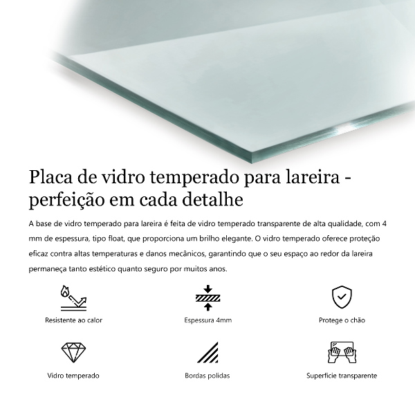 Szkło przed kominek sześciokątne transparentne