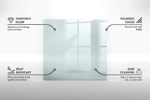 Szkło przed kominek sześciokątne transparentne