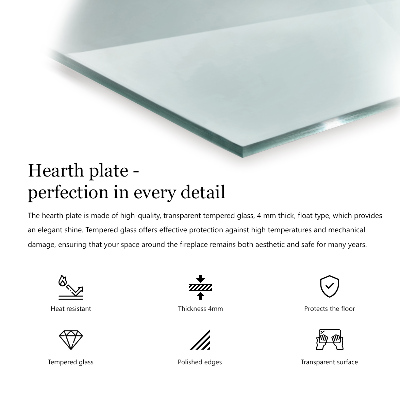 Szkło przed kominek sześciokątne transparentne