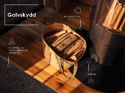 Podkładka pod kominek półowalna wykonana z czarnej blachy